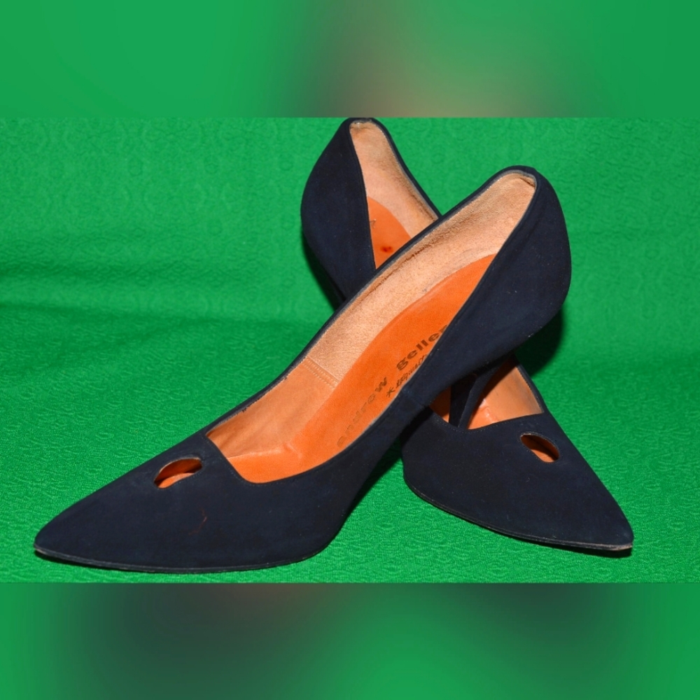 Vintage Shoes Black Suede by ANDREW GELLER  1950s